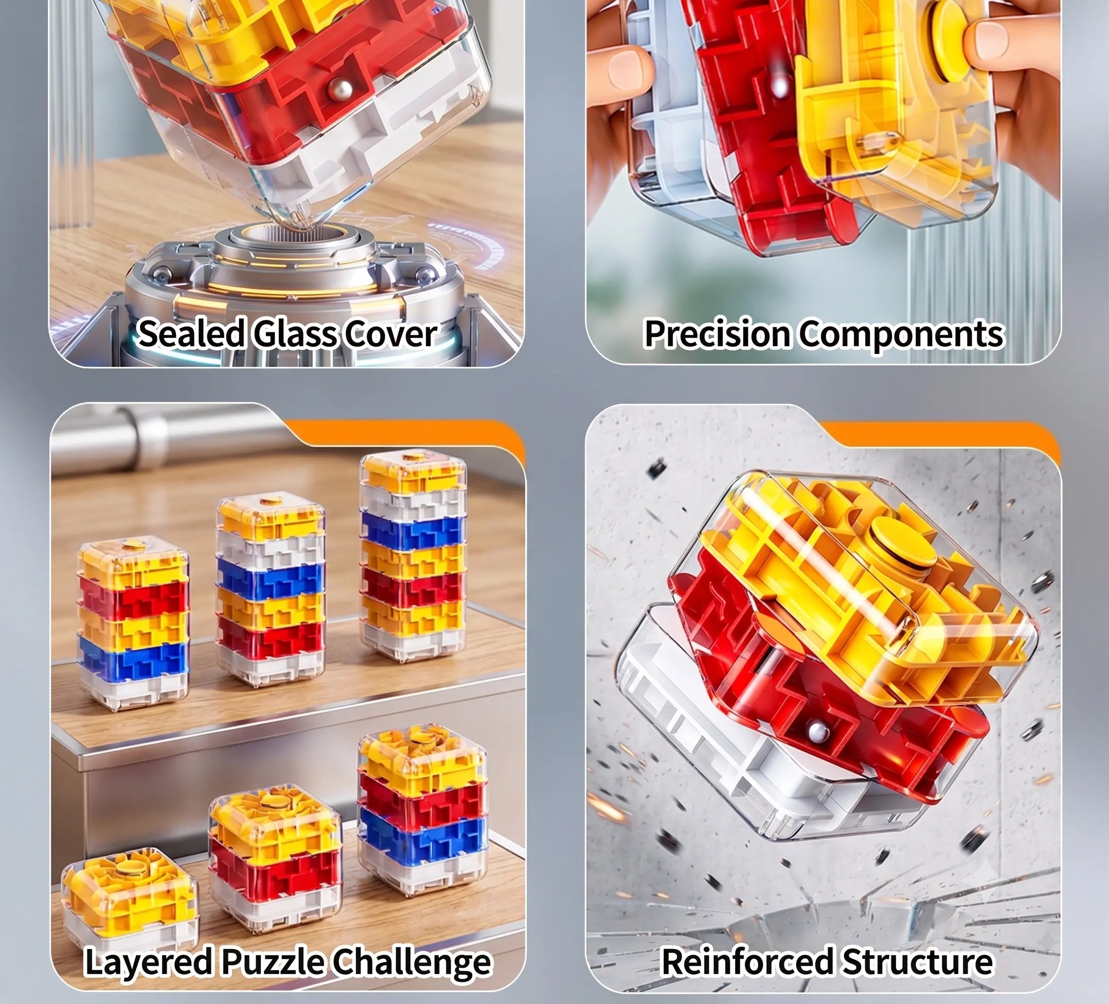Spinning 3D Rolling Maze Cube
