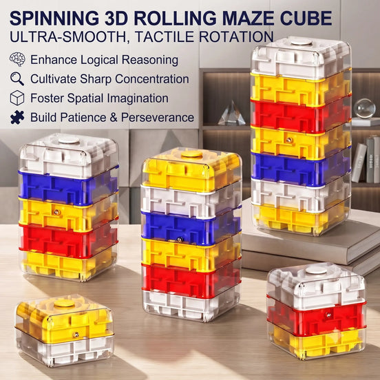 Spinning 3D Rolling Maze Cube