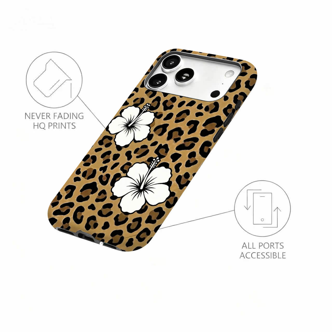 Leopard & Hibiscus Phone Case