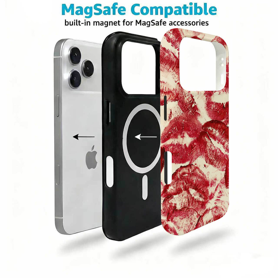 Red Kiss Print iPhone Case