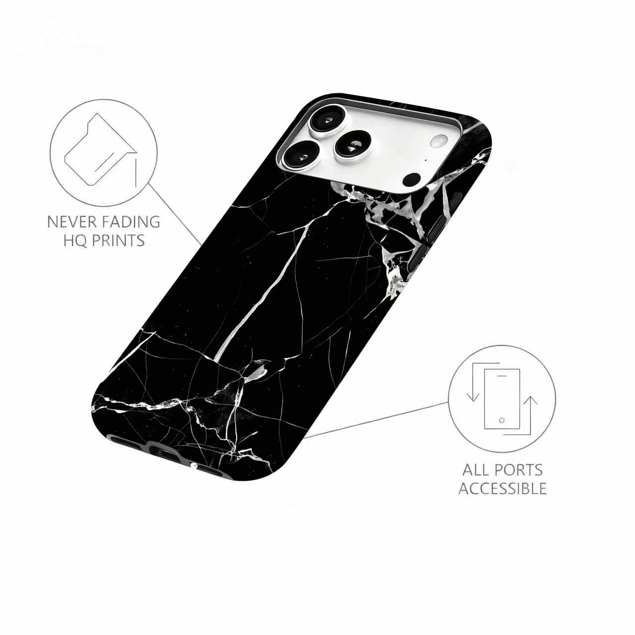 Black Marble iPhone Case